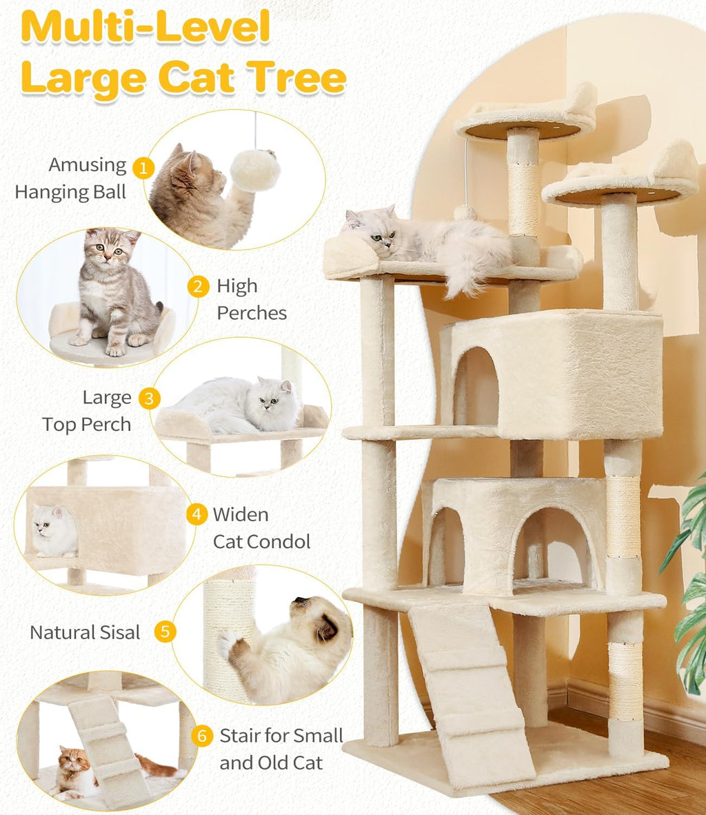Arbre de chat multicouche de 56 pouces