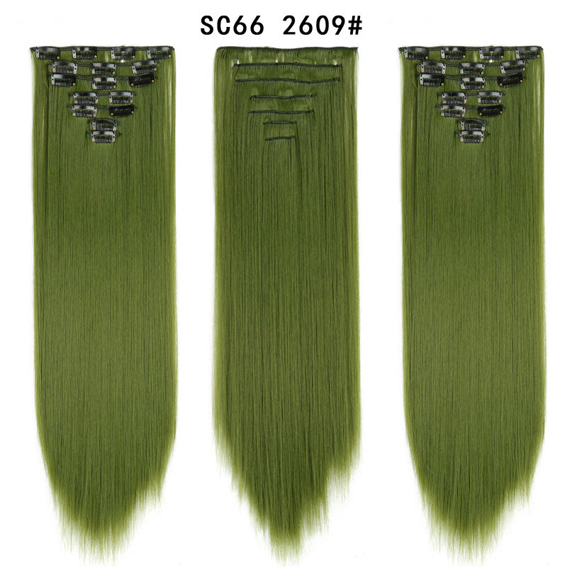 16 Carte Sept-pièces Coiffure Perruque Beauté Chimique Perruque Ensemble de Perruque Cheveux Extension