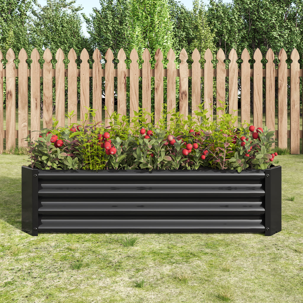 2PCS noir 4×2×1ft Lit de jardin surélevé en métal