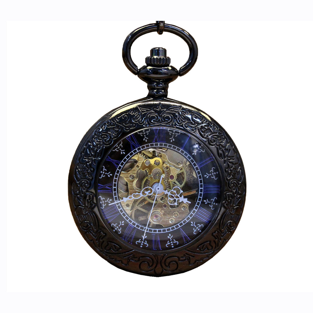 Rétro Nostalgique Créatif Transparent Mouvement mécanique ouvert montre de poche