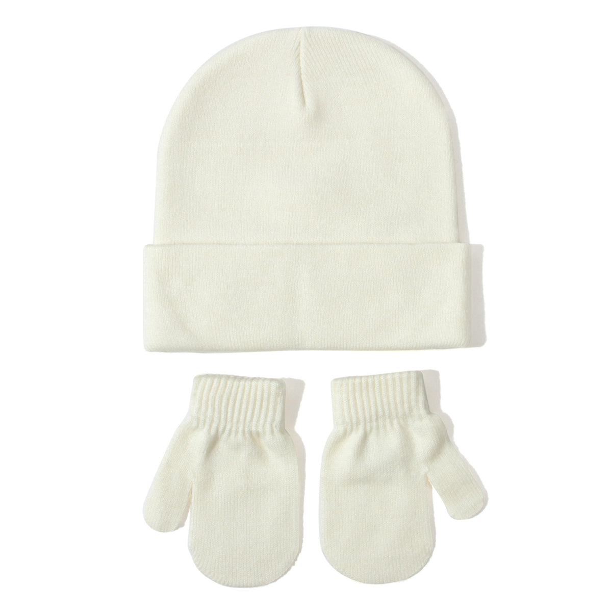 Gants de chapeau tricoté pour bébé en couleur unique
