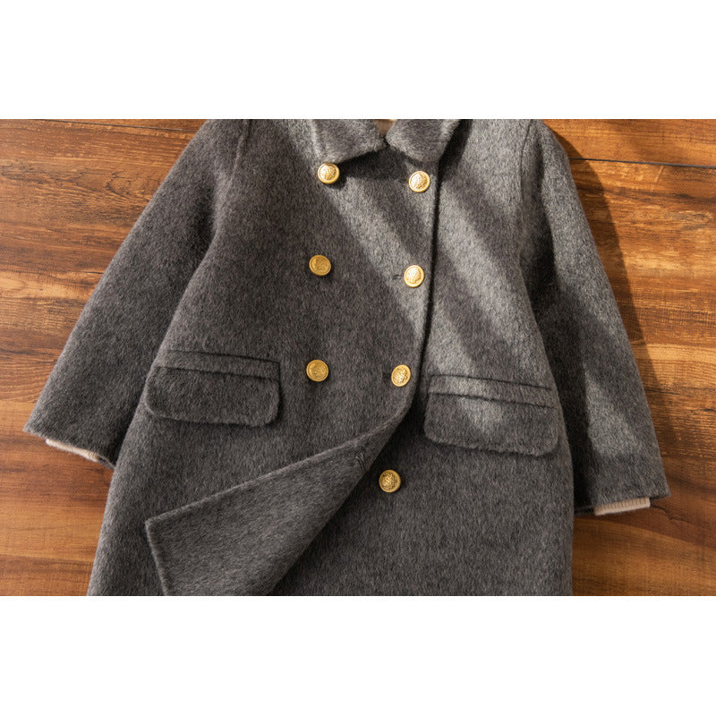 Manteau en laine à double face pour filles