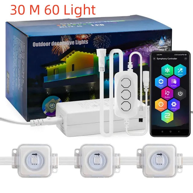 Intelligent LED Eaves Outdoor Waterproof RBG Colorful lumière décorative