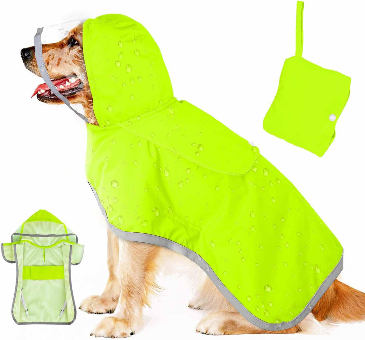Veste de pluie pour chien imperméable souple respirant pour petit chien à capuchon manteau de pluie pour chien