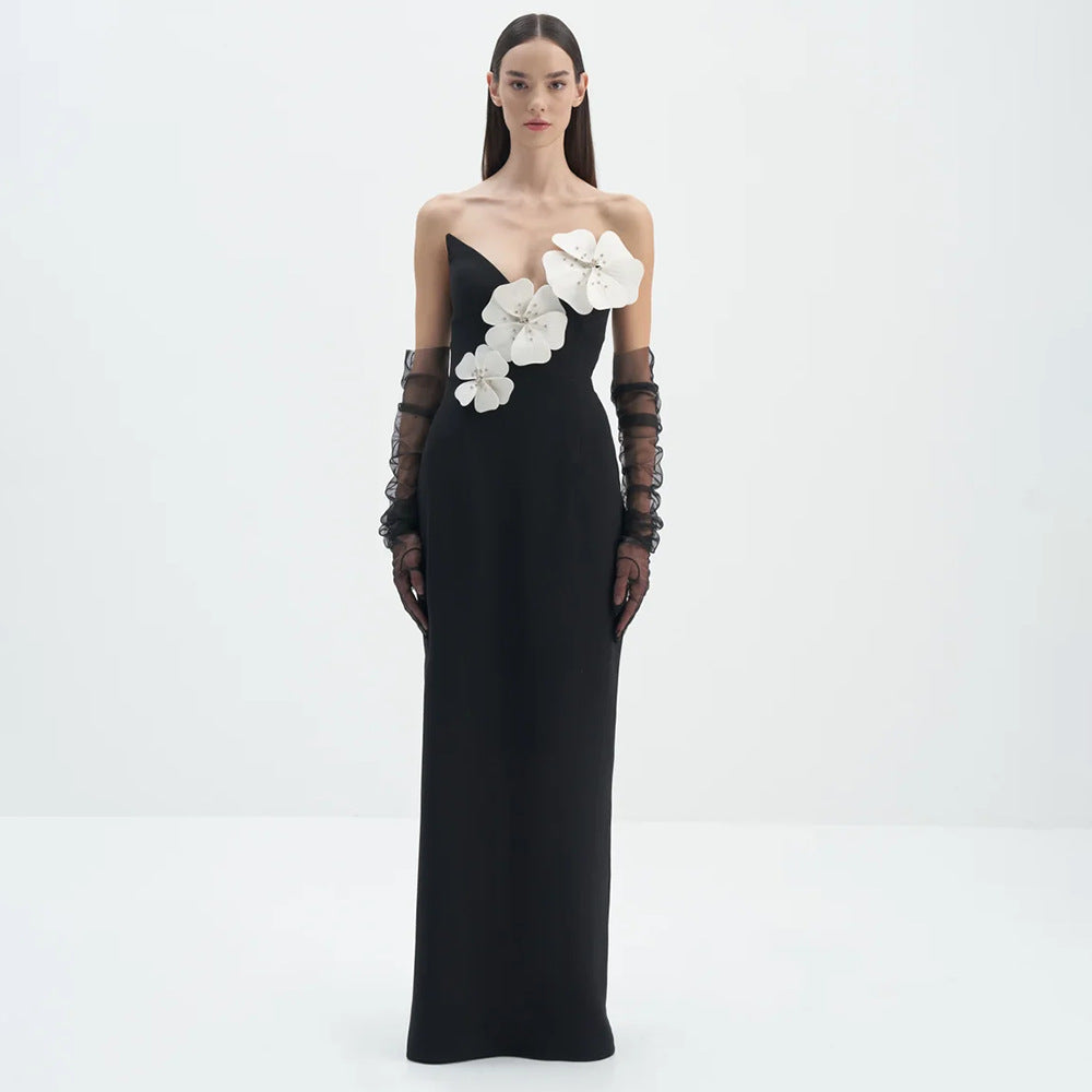 Robe de décoration de fleur exquise pour femme