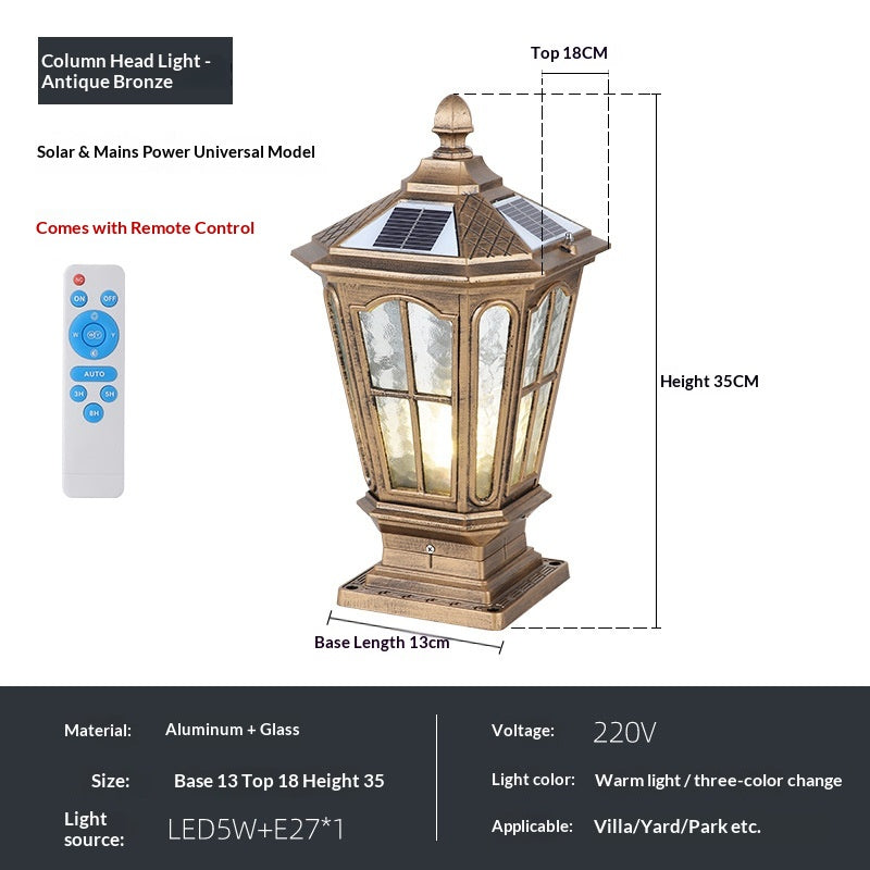 Lampe extérieure étanche à l'énergie solaire pour cour