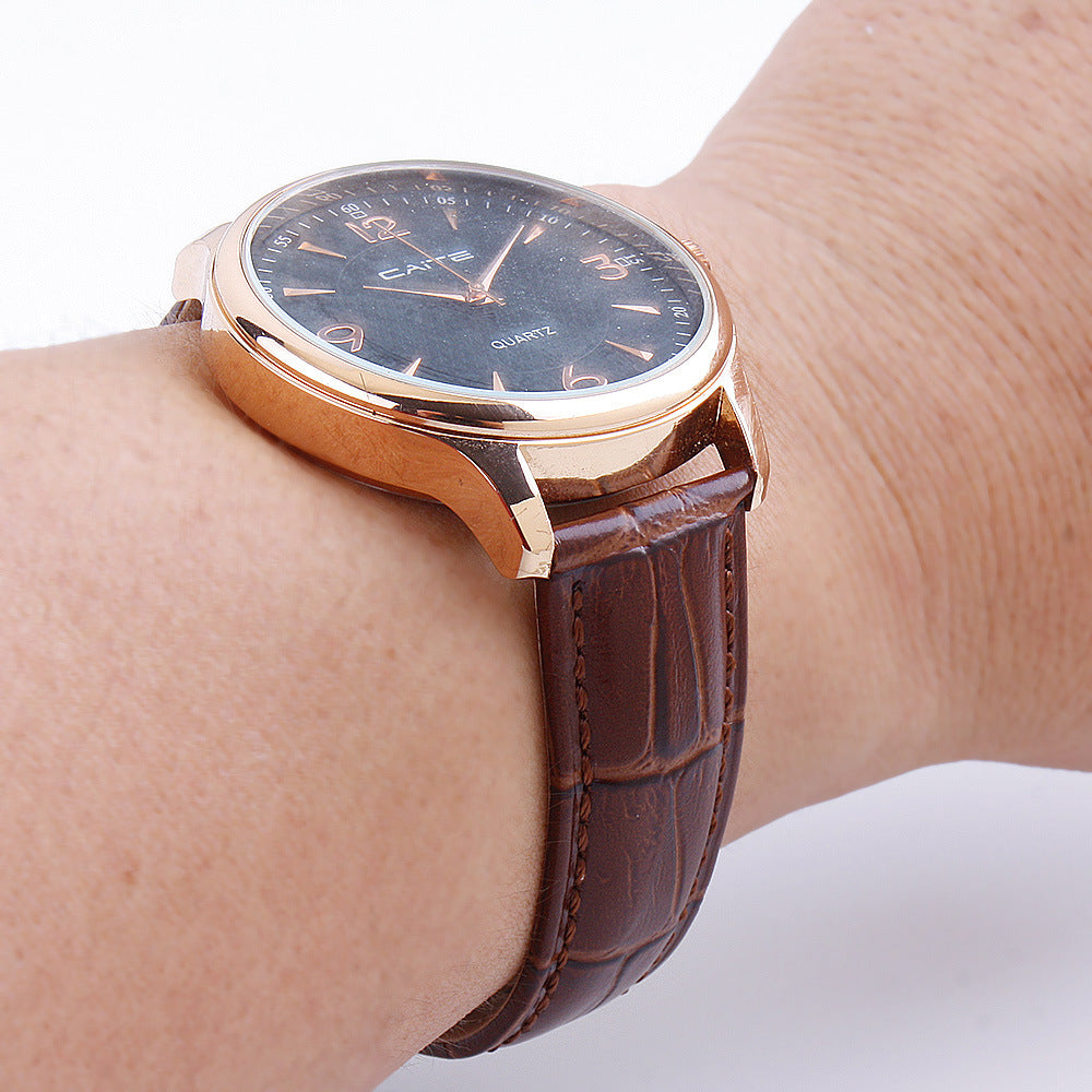 Double-cliquez sur Elastic Butterfly Fermoir Top Layer Cow Montre en cuir