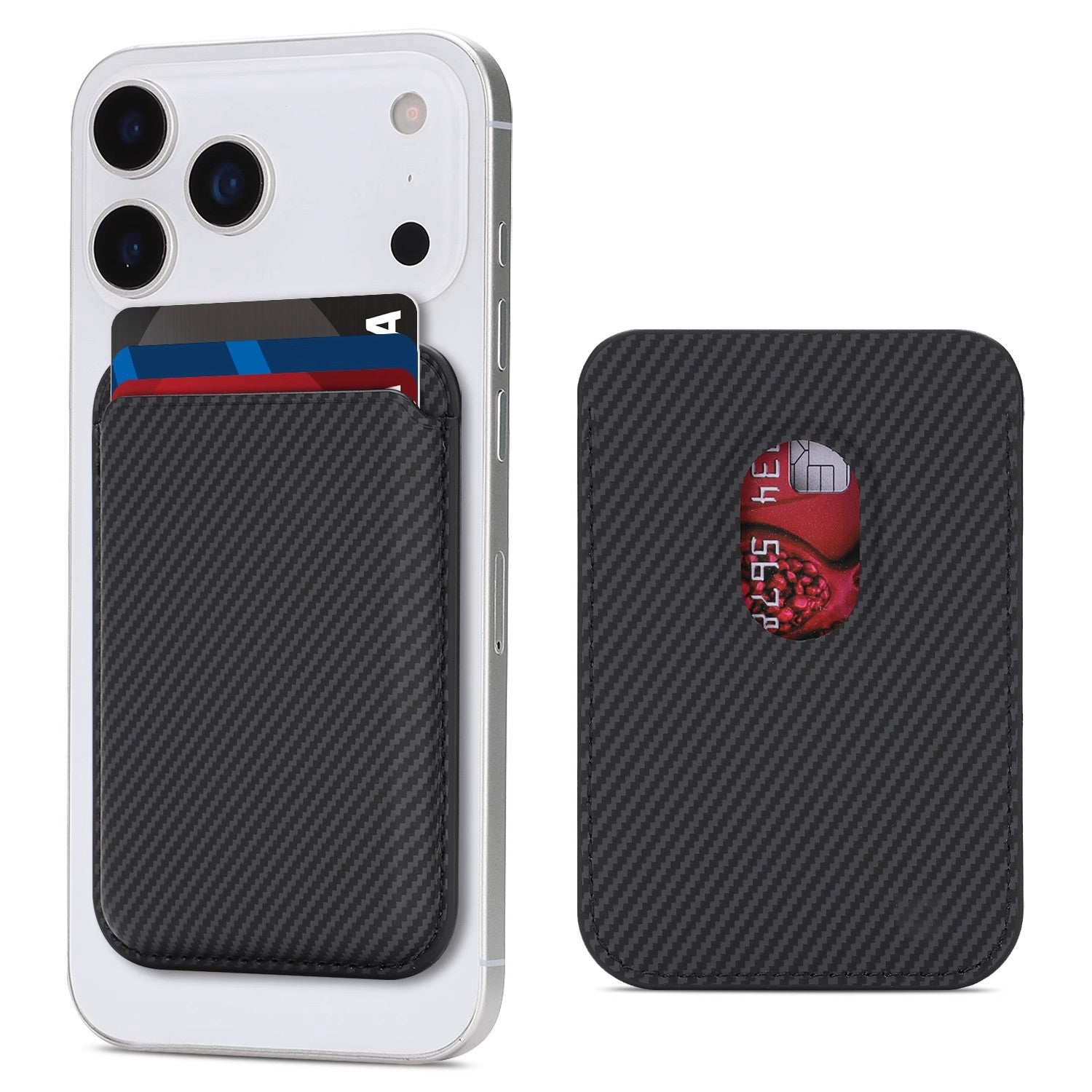 Porte-carte magnétique ultra-mince en fibre de carbone