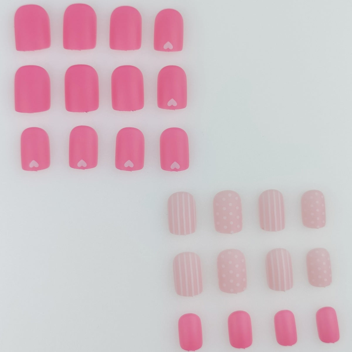 Bandes d'art à ongles carrées de style européen avec rayures et pois
