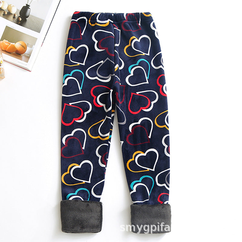 Enfants Pantalon chaud taille mince imprimé Pantalons pour enfants plus âgés