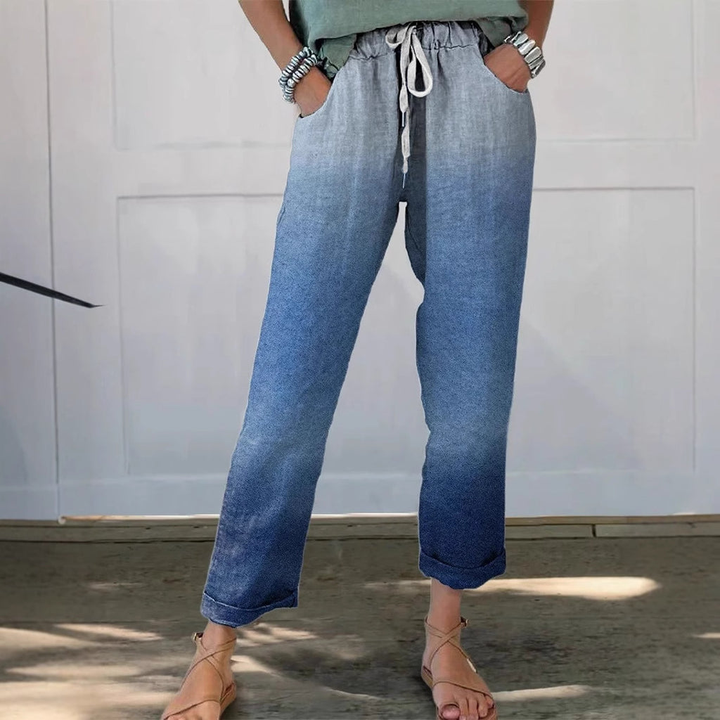 Pantalons décontractés de style graffiti à la mode avec une impression florale et une coupe souple