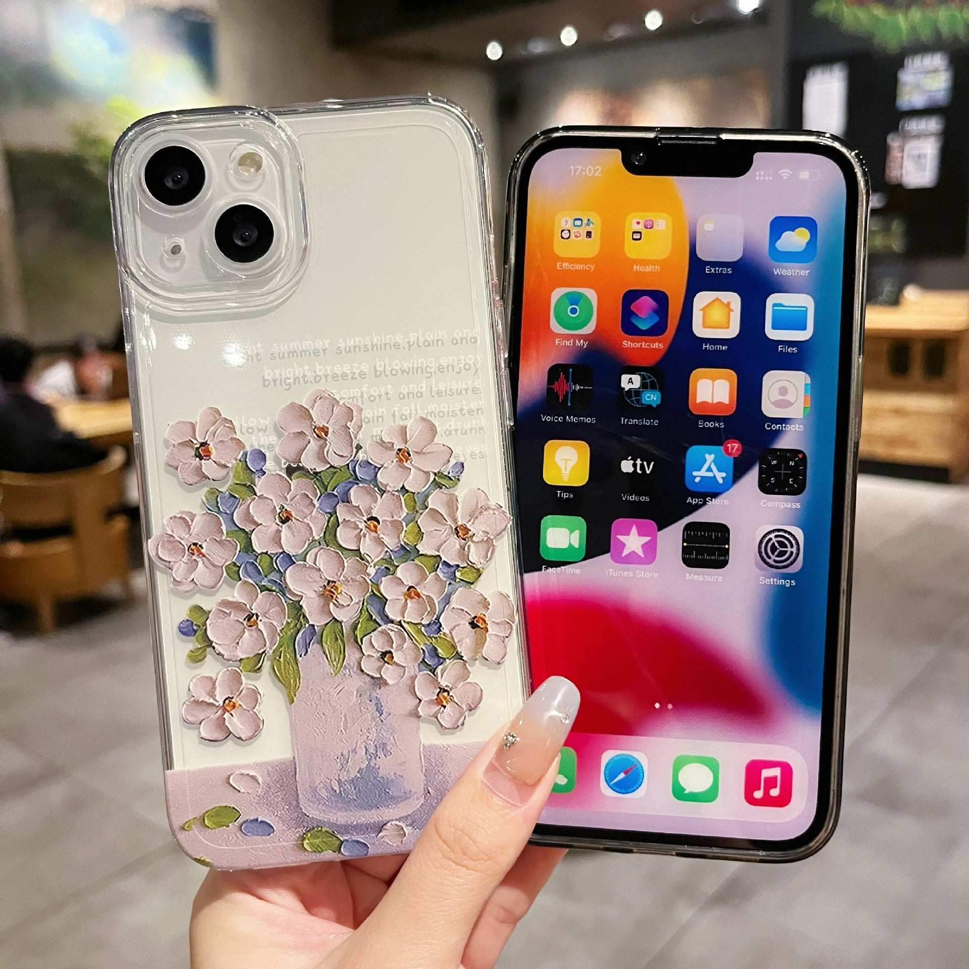 Étui téléphonique de protection transparent de petite fleur simple