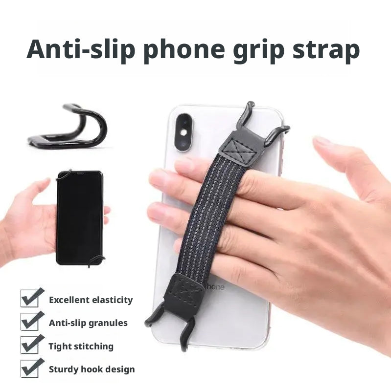 Téléphone mobile anti-dérapant bracelet noir-1 pièce