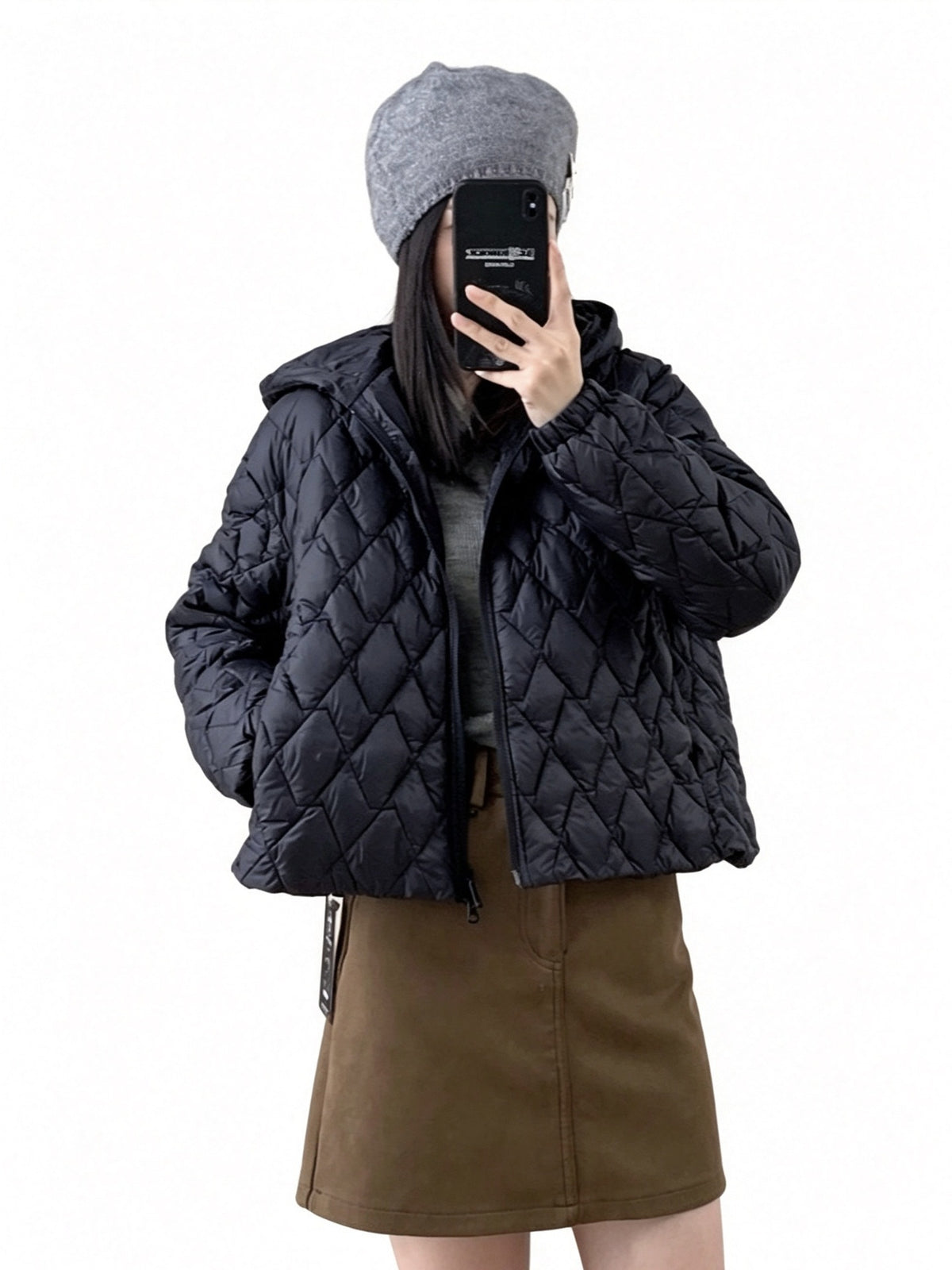 Manteau à capuche rembourré en coton léger pour l'automne et l'hiver