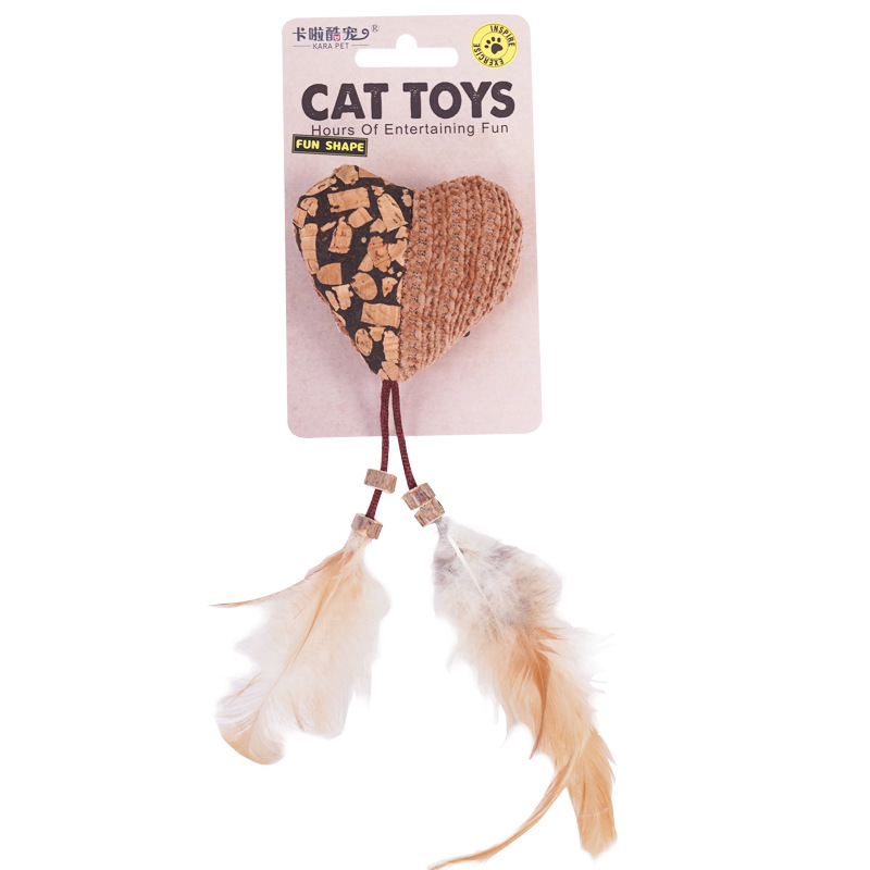 Jouets de chat, baguette de chat auto-amusante avec Catnip et plumes pour le soulagement de l'ennui, Bite-résistan