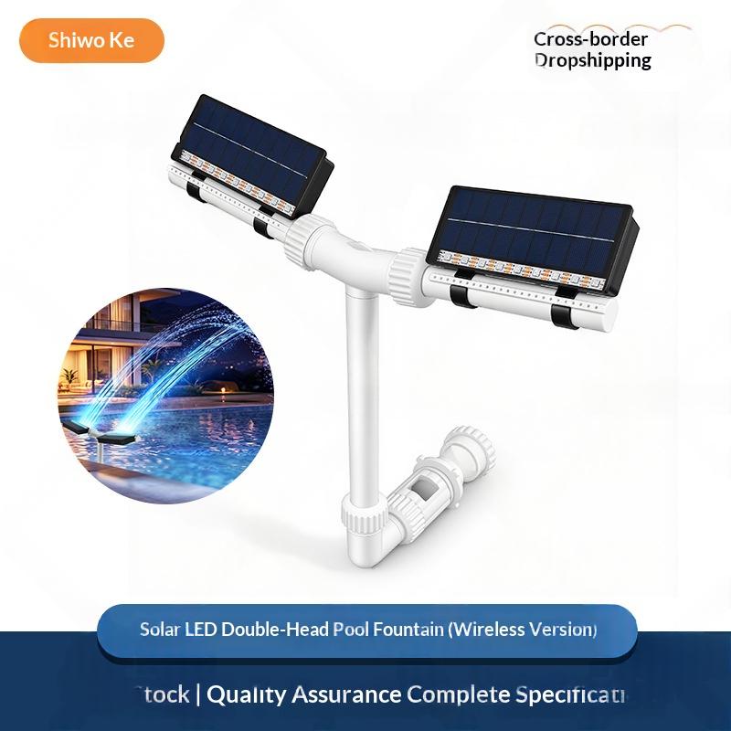 Bande de lumière LED à double tête à énergie solaire avec une broche colorée