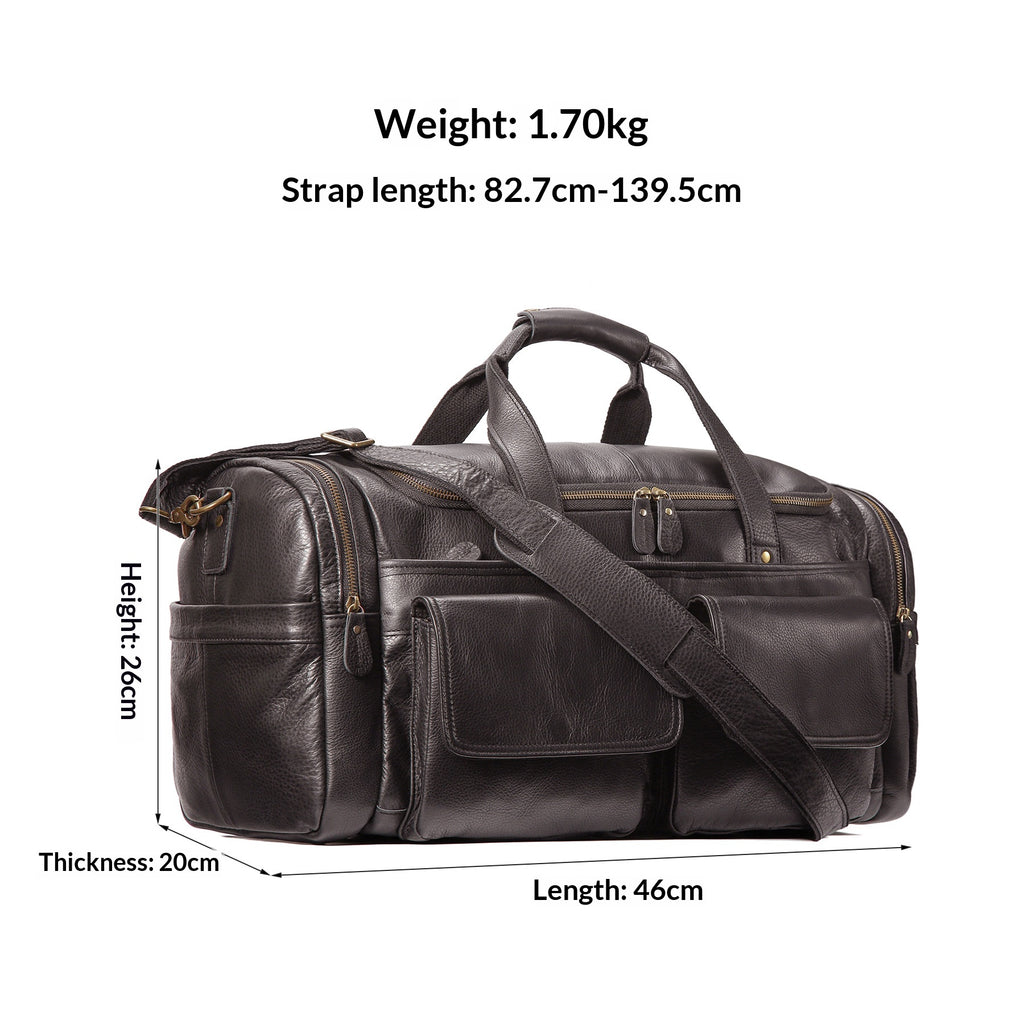 Sac de voyage en cuir véritable pour hommes