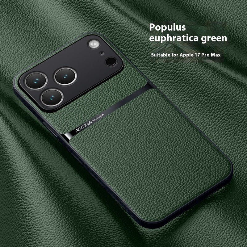 Boîtier de téléphone en cuir Litchi entièrement magnétique