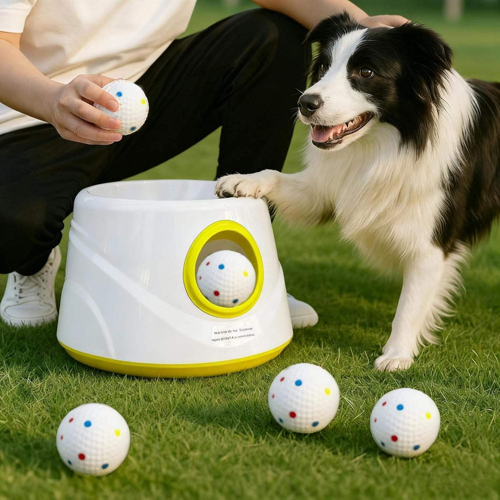 Lanceur automatique de balle de chien avec 3 boules Jeu interactif de lancer de balle de chien