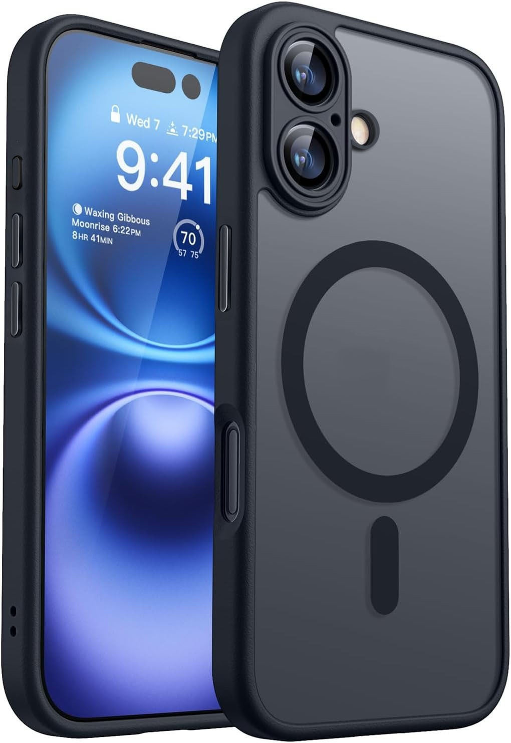Dossier téléphonique Adsorption magnétique Couverture de protection semi-transparente par pulvérisation d'huile Matte