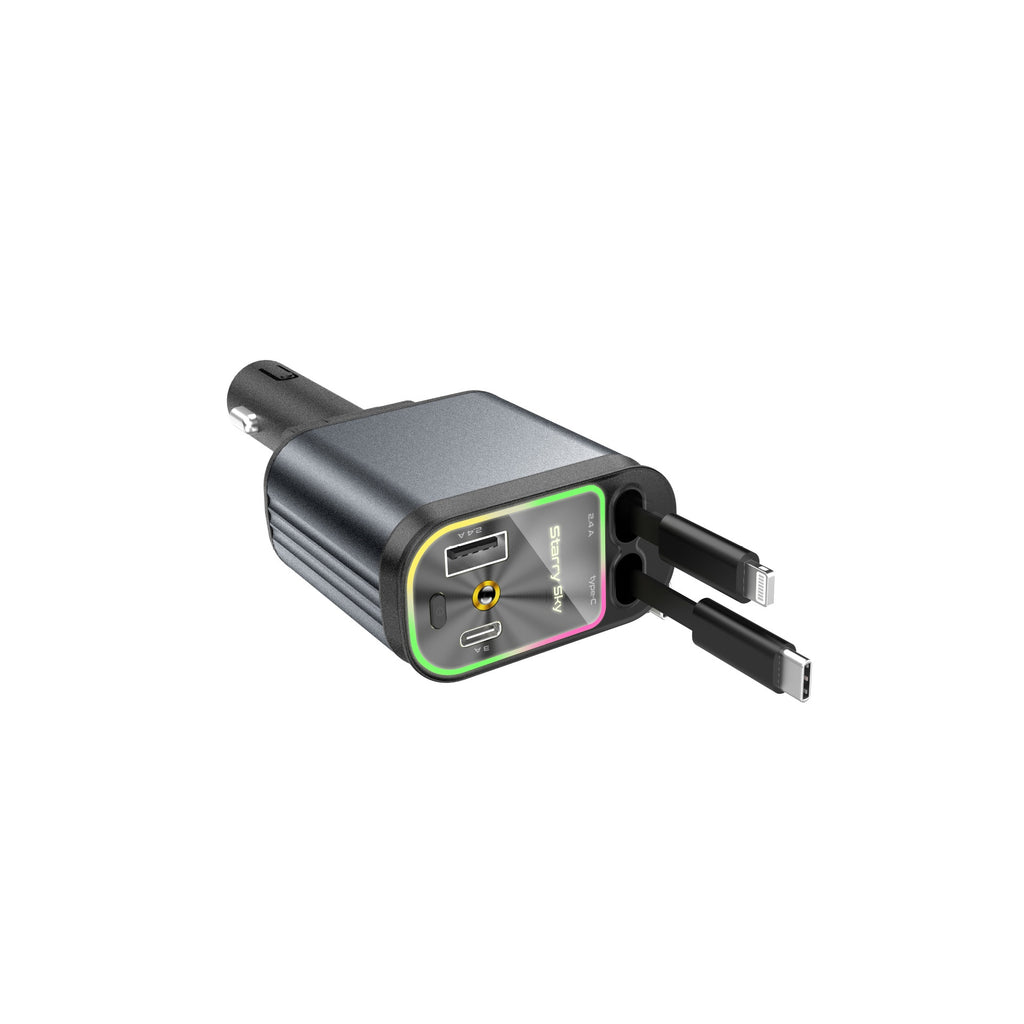 Chargeur de téléphone portable de voiture Ligne à bande télescopique multi-fonctions