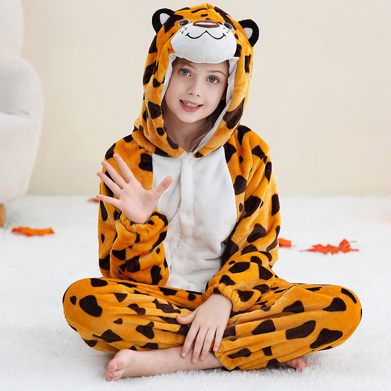 Cartoon animal onesies pour les enfants plus âgés costumes de performance Halloween