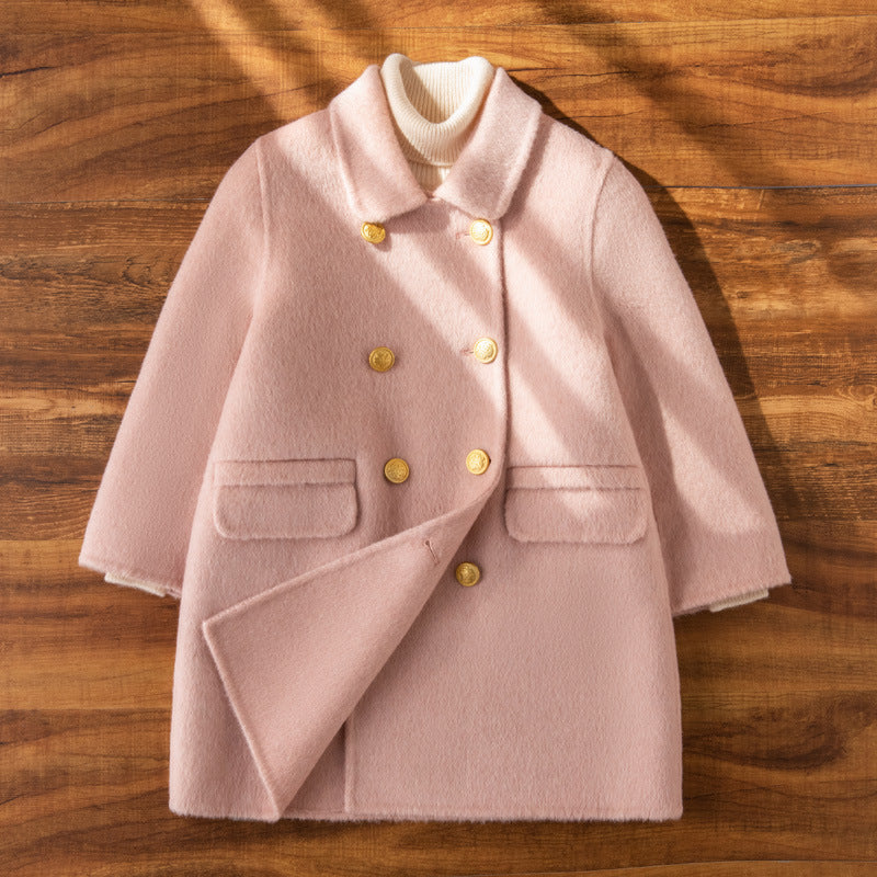 Manteau en laine à double face pour filles