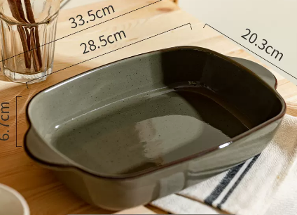 Plateau de riz cuit Bol de cuisson en céramique avec deux oreilles plaque micro-ondes de ménage