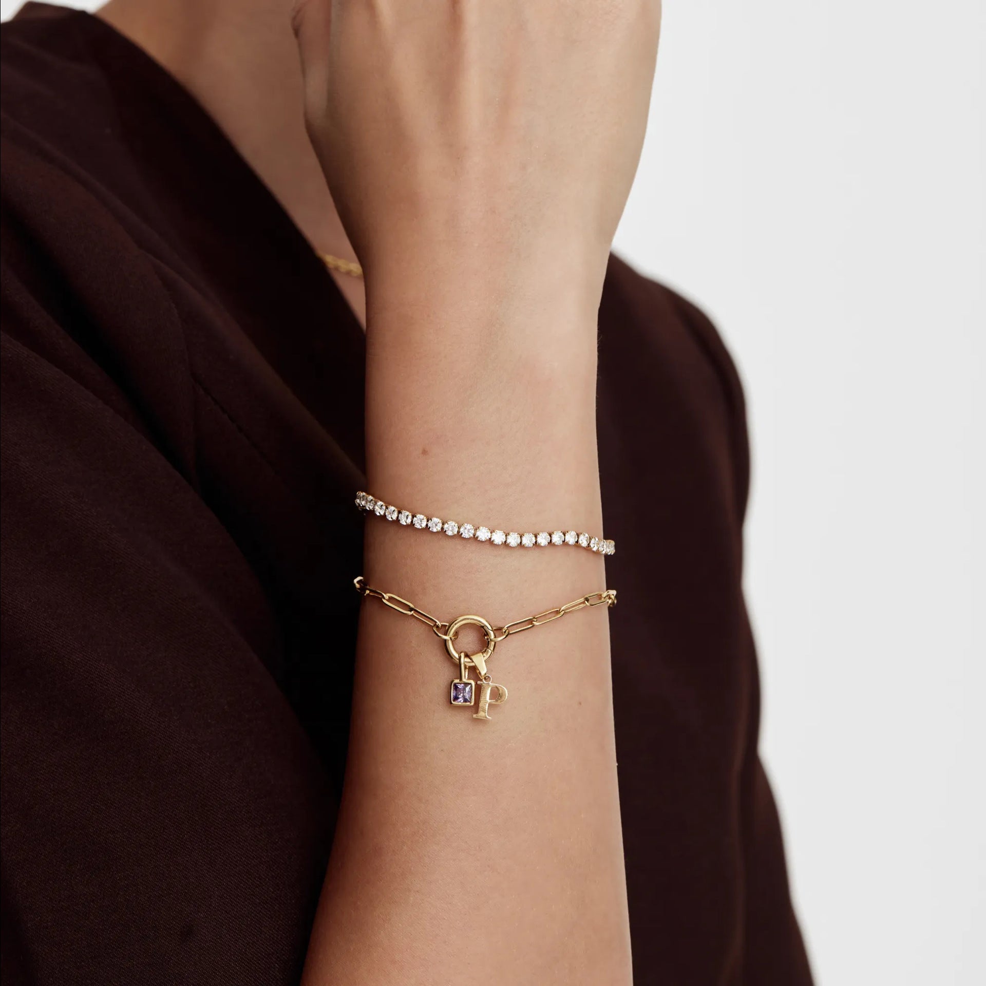 Bracelet doré femme à maillons, acier inoxydable plaqué or 18k