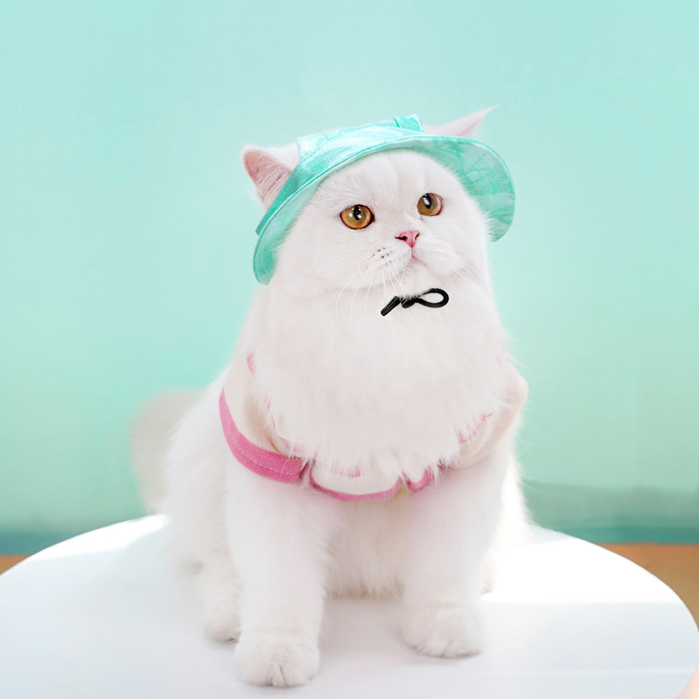 Chapeau de protection contre le soleil de chat de chien anti-découpe réglable