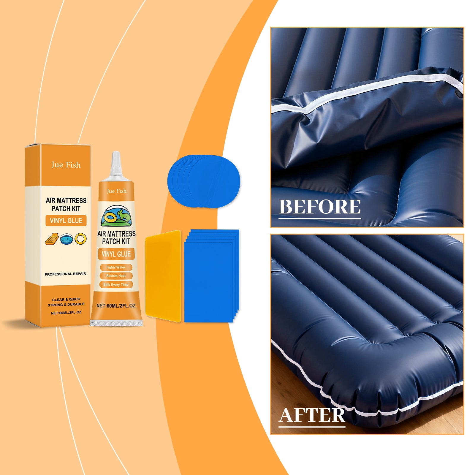 1 Set1box de kit de réparation de matelas gonflable
