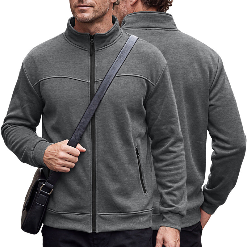 Veste d'automne et d'hiver avec fermeture éclair et poches latérales