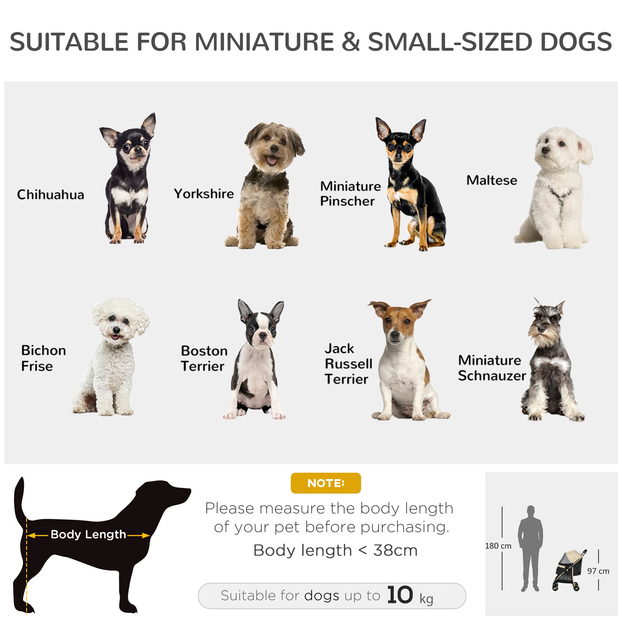 Poussette pour chiens de petite taille
