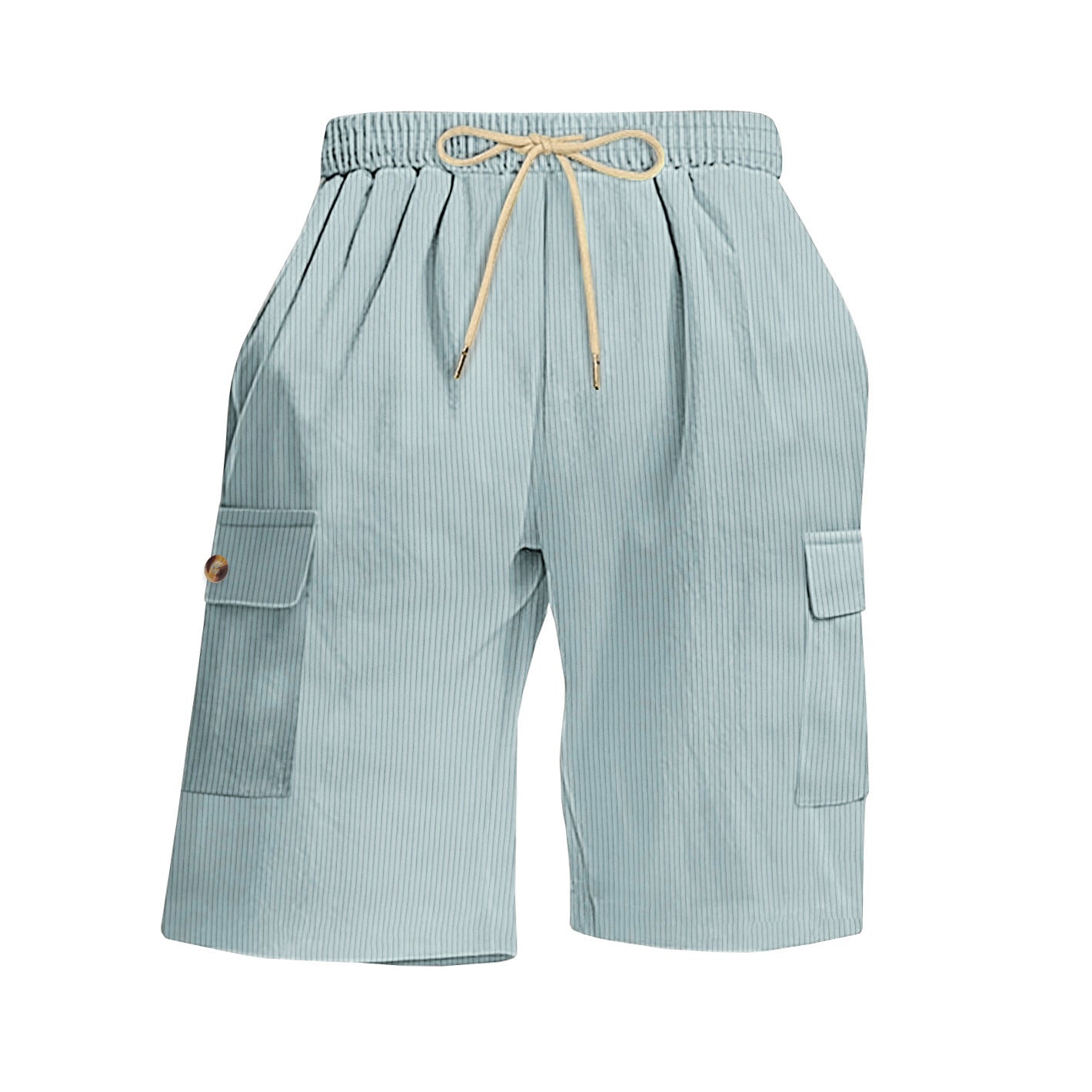 Été Corduroy Multi-Pocket Cinq points Short sport homme Dentelle-Up Casual Voiture de couleur solide
