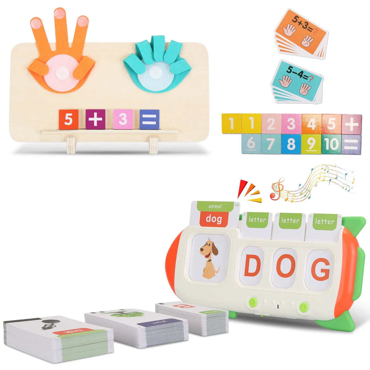 Parler des cartes Flash et du comptage des doigts Math Board Interactive Learning Toys for Kids Aged