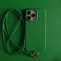Boîtier de téléphone en couleur solide avec un lanyard haut de gamme