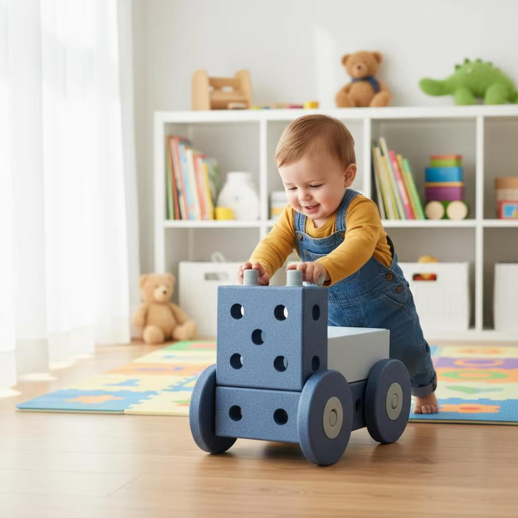 Véhicule d'assemblage de voitures Walkie trois en un pour enfants