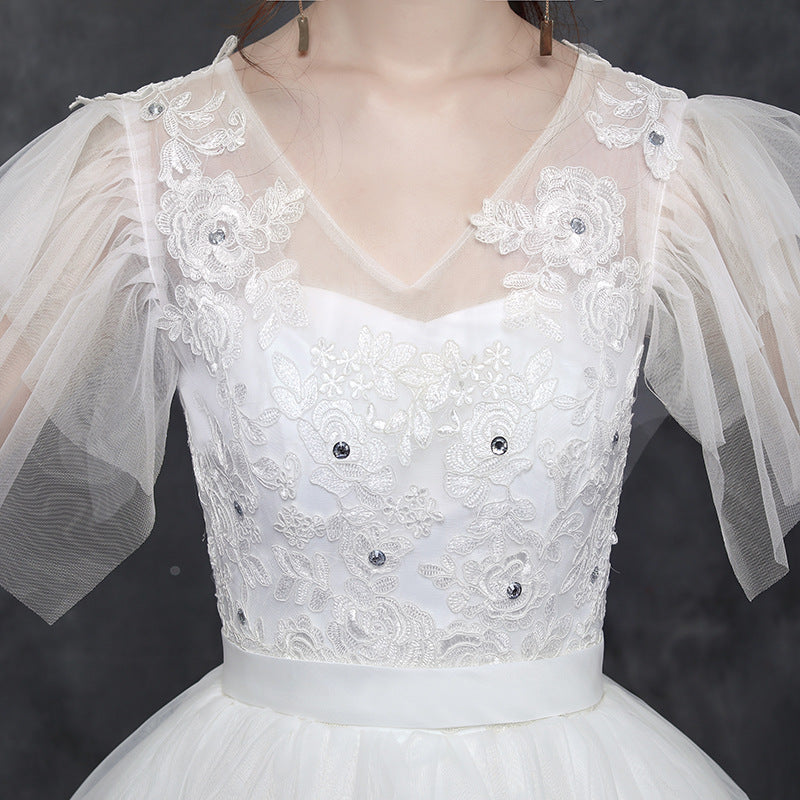 Grande taille Robe de mariée Fat Mariée Maître Robe de mariée a été mince et simple Studio