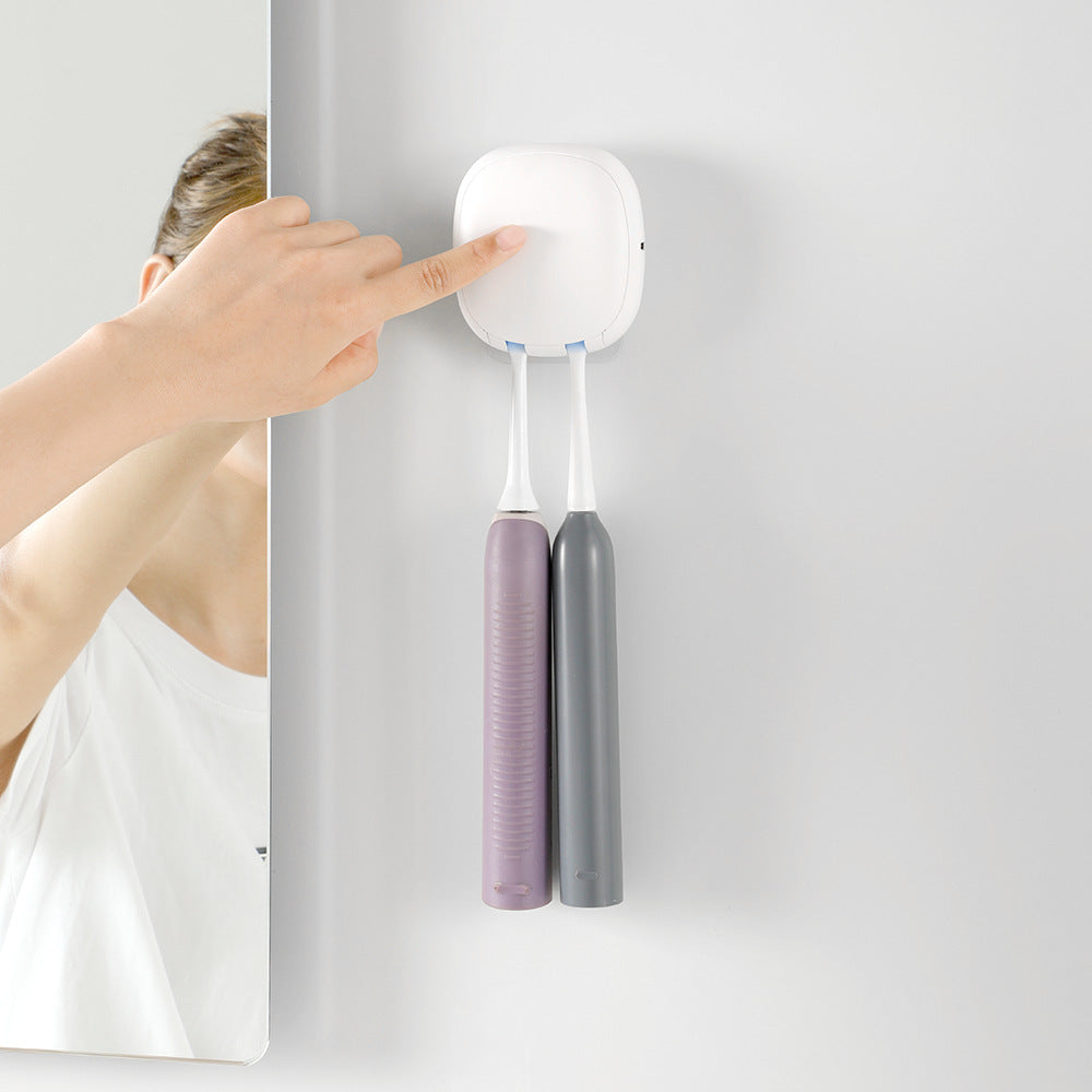 Dispositif de désinfection de brosse à dents murale sans forage