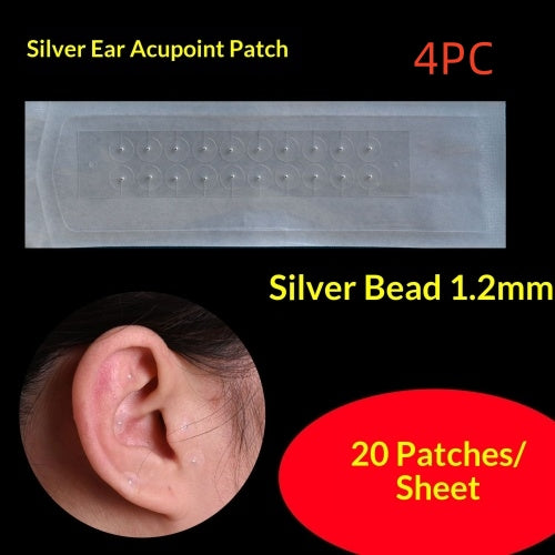 Stimulation par pression d'acupoint Or et perles d'argent Patches d'oreille transparentes