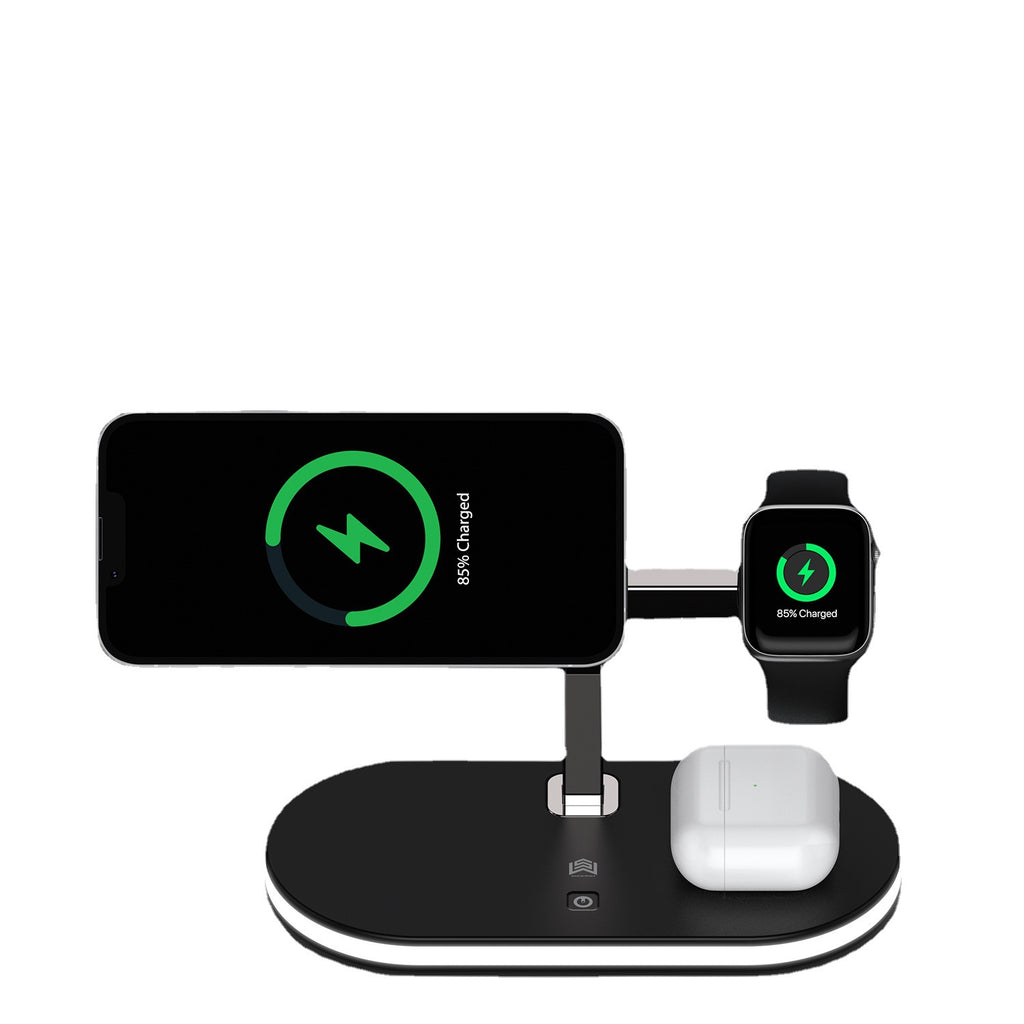 Trois-en-un Chargeur magnétique sans fil Fonction petite lampe de nuit