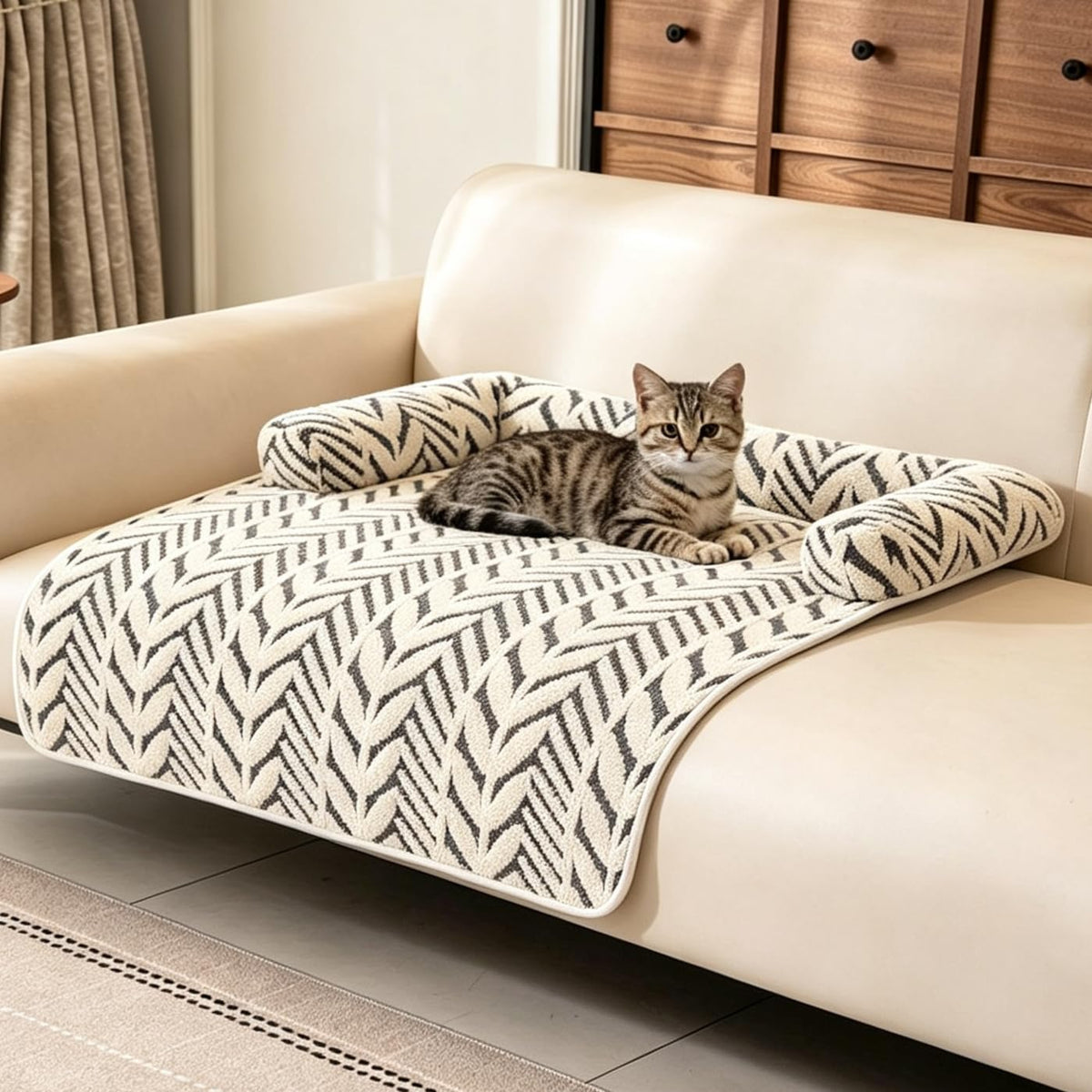 Calmer les tapis de lit pour chien avec le cou et le soutien de la tête