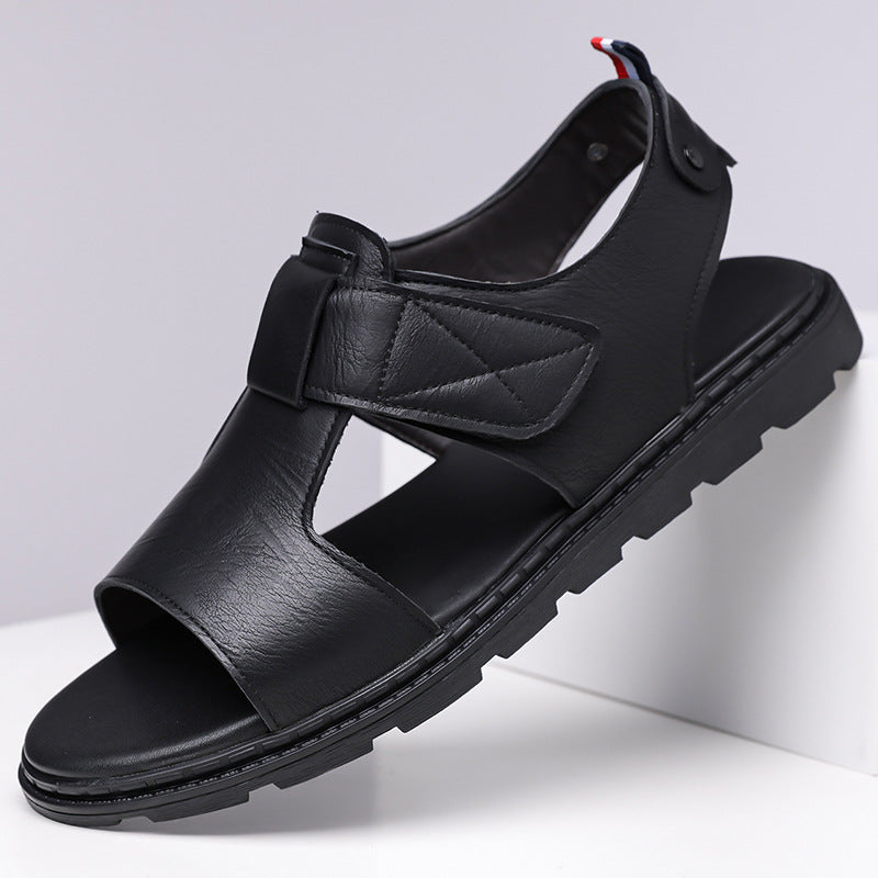 Sandales en cuir respirant casual homme avec des semelles douces