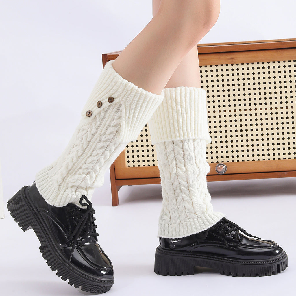 Automne Hiver épais Acrylique tricoté jambes chaud avec rayures modèle slouch Style pour les femmes