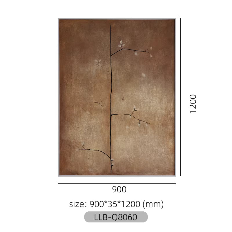 Rétro Wabi-Sabi style mur suspendu peinture décorative peinte à la main