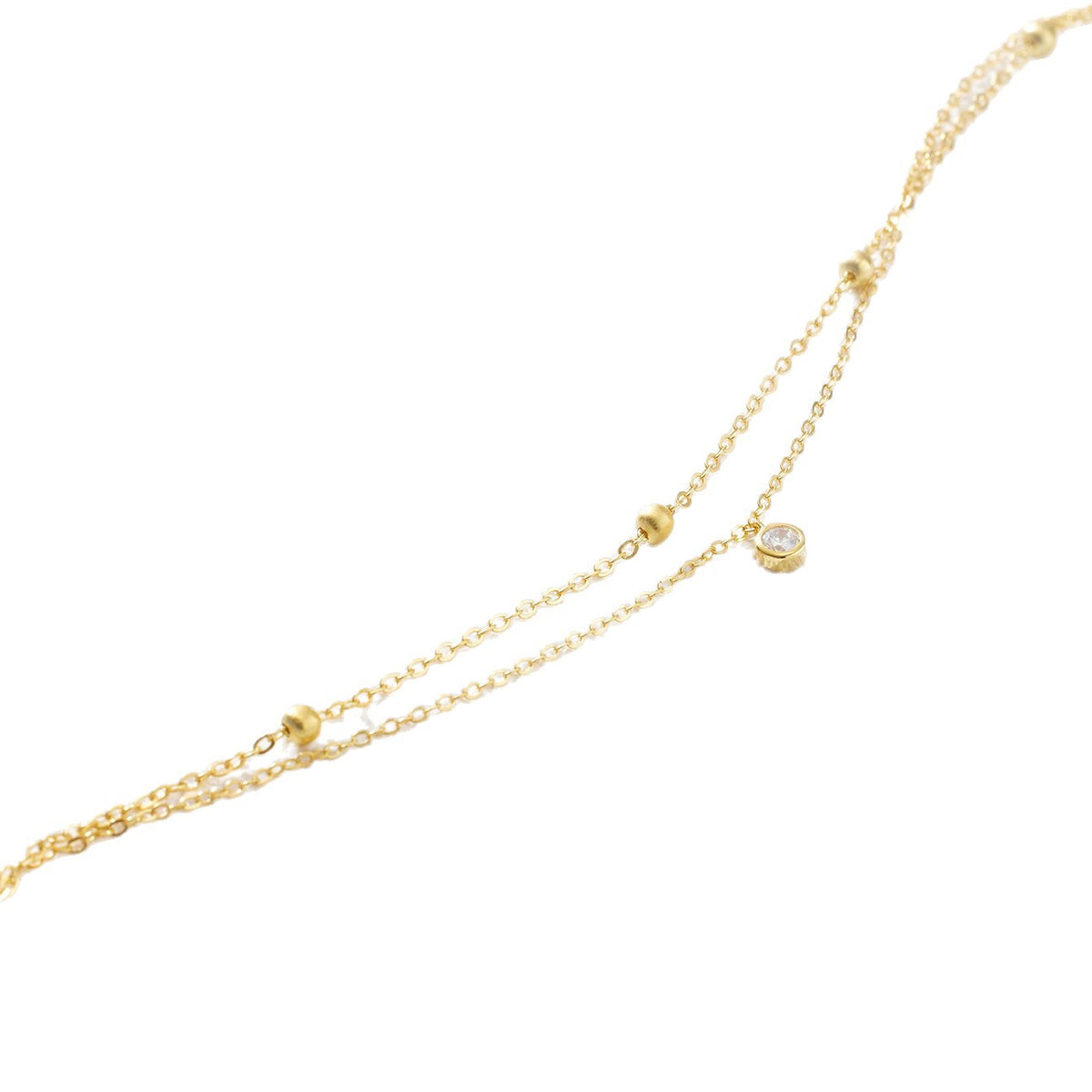 Anklet de Zircon double couche pour les femmes