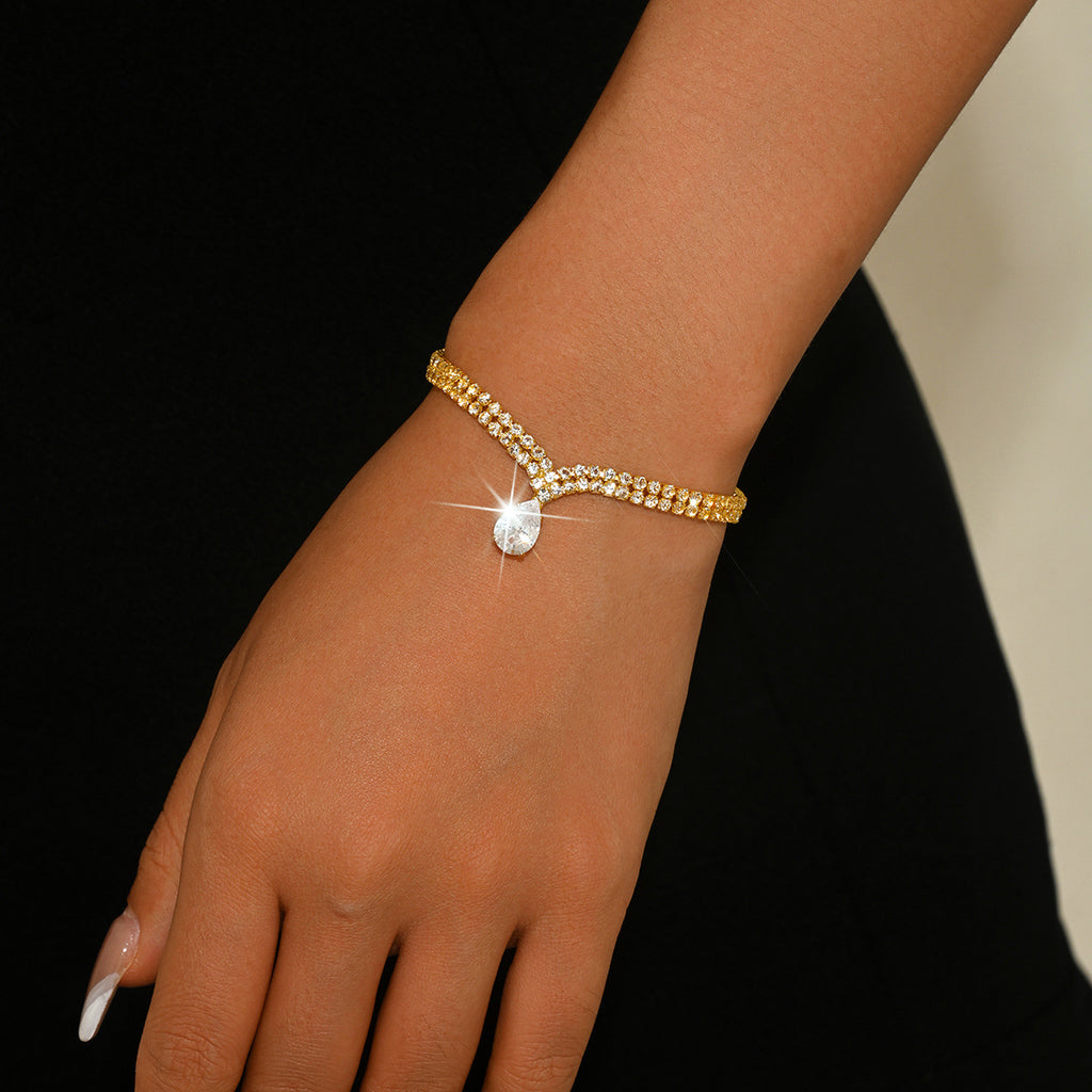Eco-friendly Zircon Water Drop Bracelet