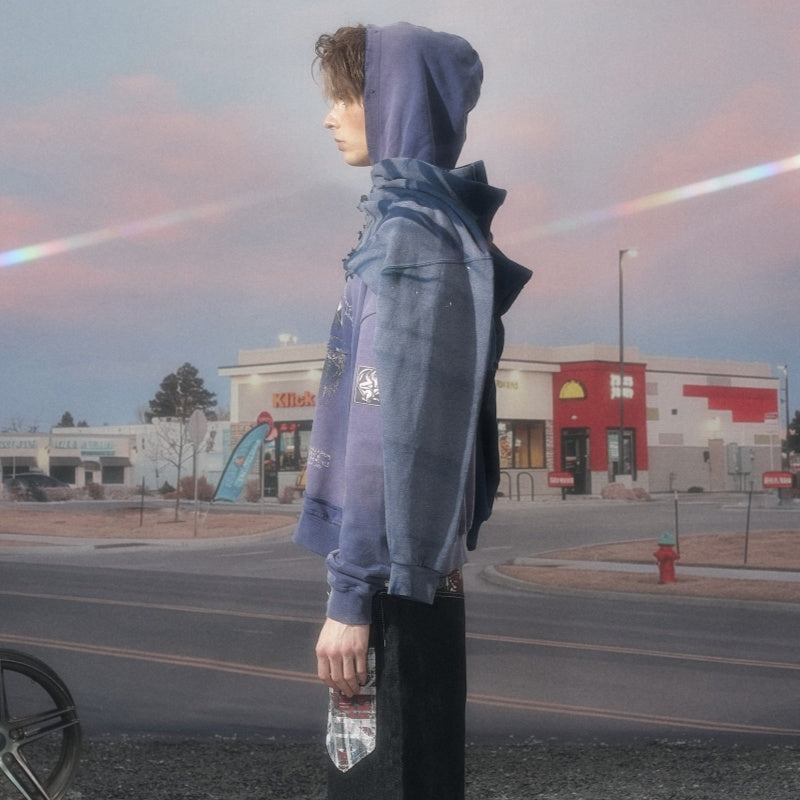 Gentian Violet Vampire Destruction Imprimer Hoodie