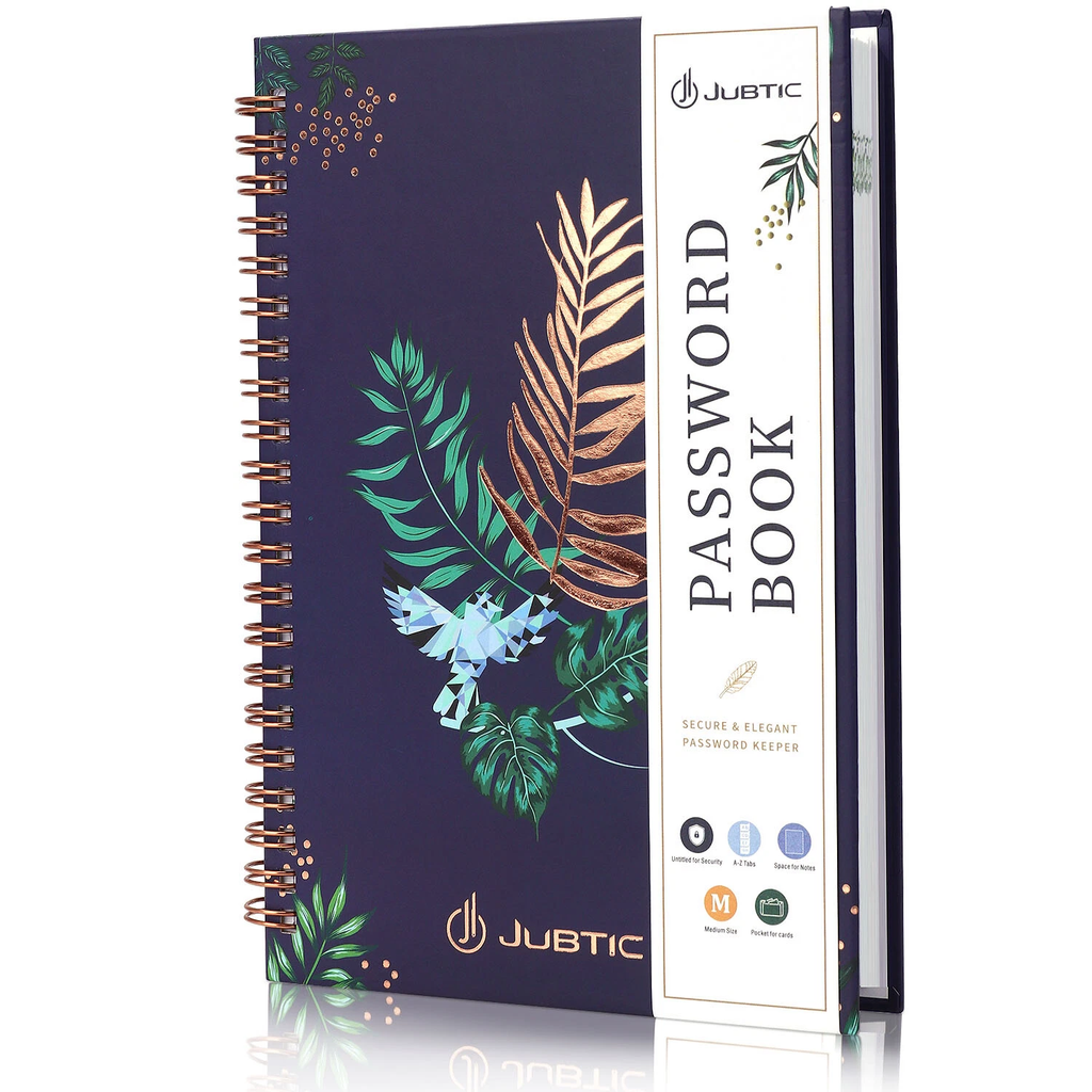 Spiral Flowers Internet Livre de Mot de passe avec onglets alphabétiques Livre de bord 140 pages