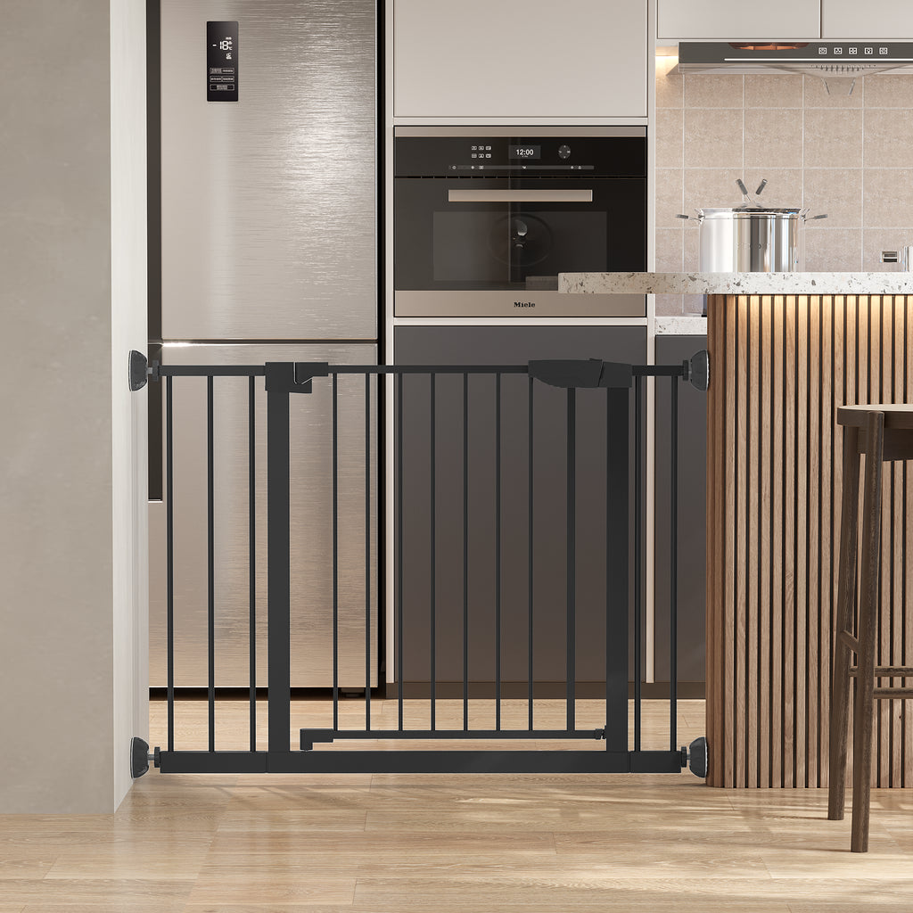 29,5-45,3" Wide Baby Gate avec protecteur mural pour escaliers